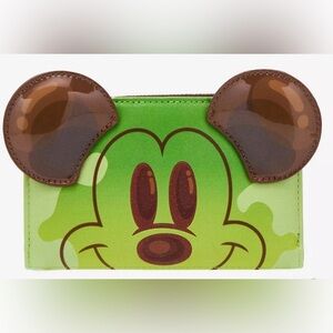 Loungefly Disney Mickey Mouse Green Tea Boba Figural Wallet